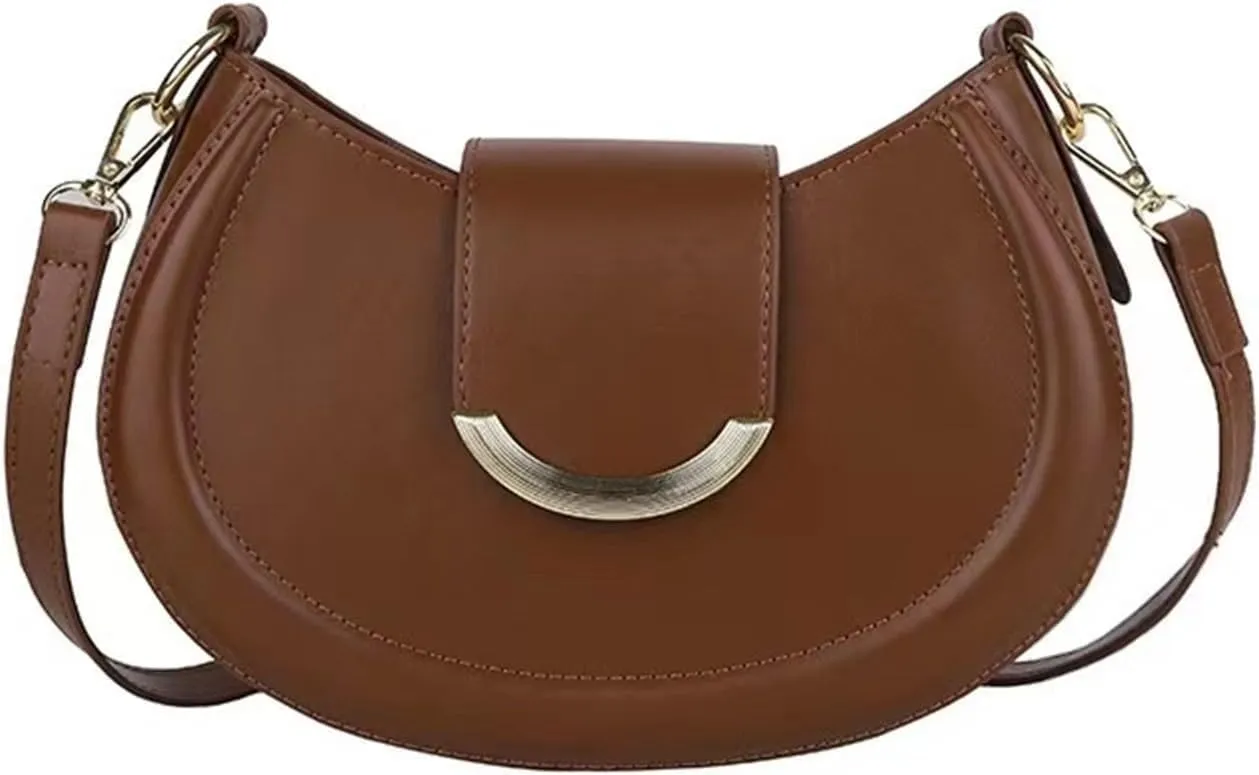 Crossbody bag, high-class sense of fashion trend women's bag shoulder armpit bag (Brown)