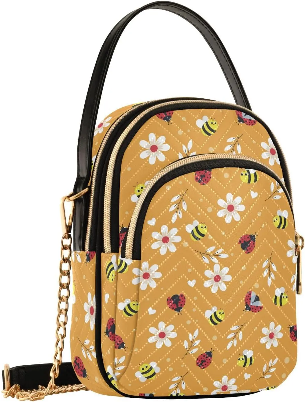Crossbody Bags for Women Cute Kids Birds Quilted Chain Crossbody Purses Trendy Cross Body Phone Purse Handbag