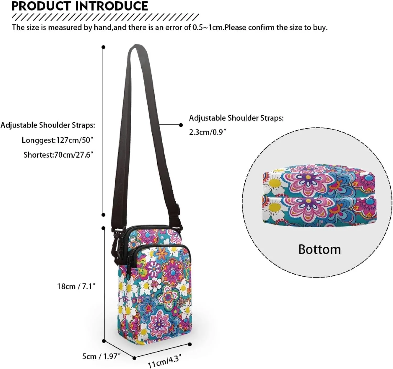 Crossbody Cell Phoen Bag Purse for Women Girls Lightweight Wallet Clutch Shoulder Bag
