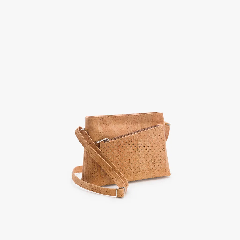 Crossbody Cork Bag with Laser Cut Detail