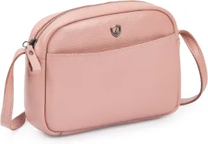 Crossbody Sling Bag for Women Trendy Real Leather Purse Mini Soft Pebbled Crossover with Card Case
