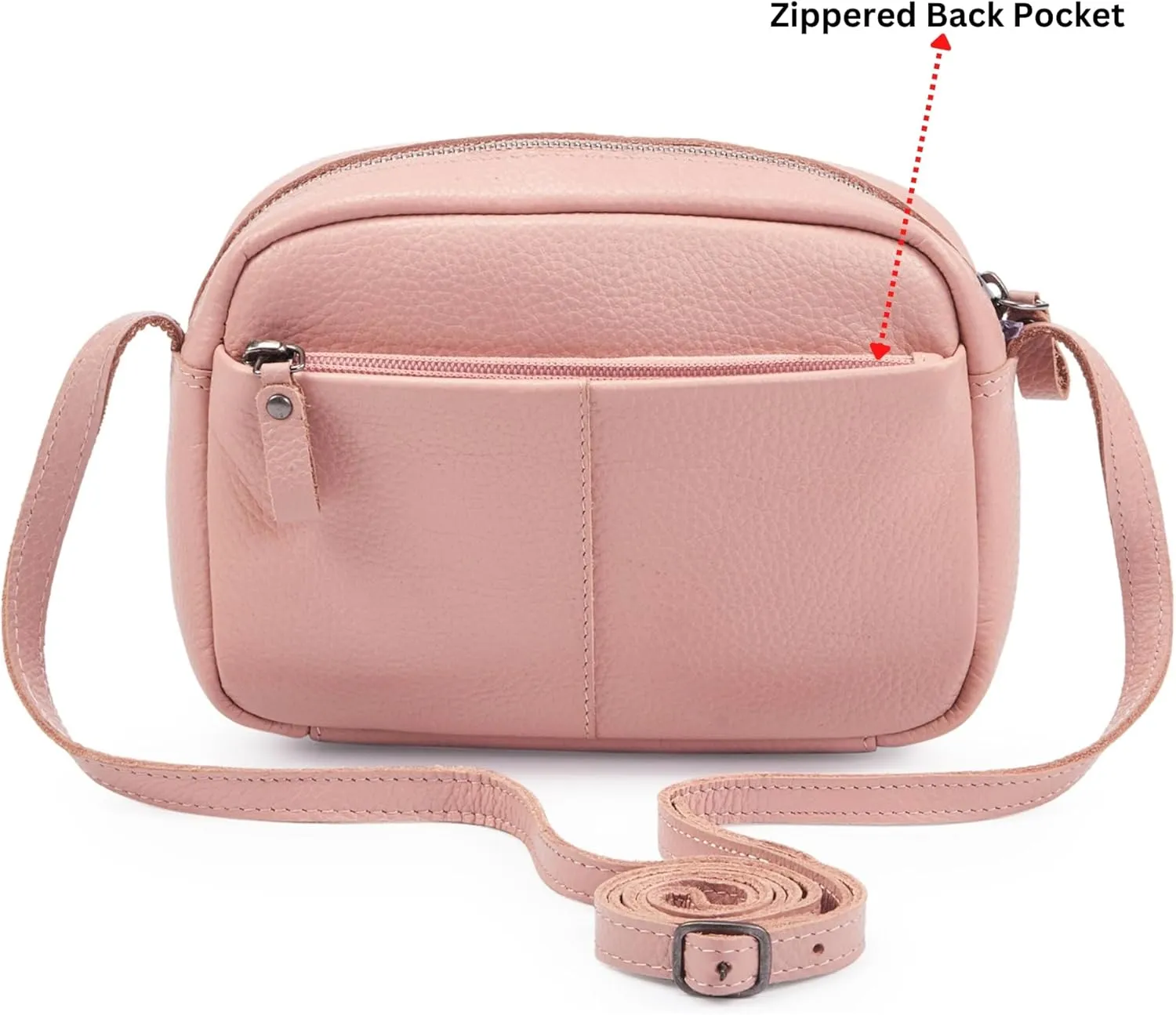 Crossbody Sling Bag for Women Trendy Real Leather Purse Mini Soft Pebbled Crossover with Card Case