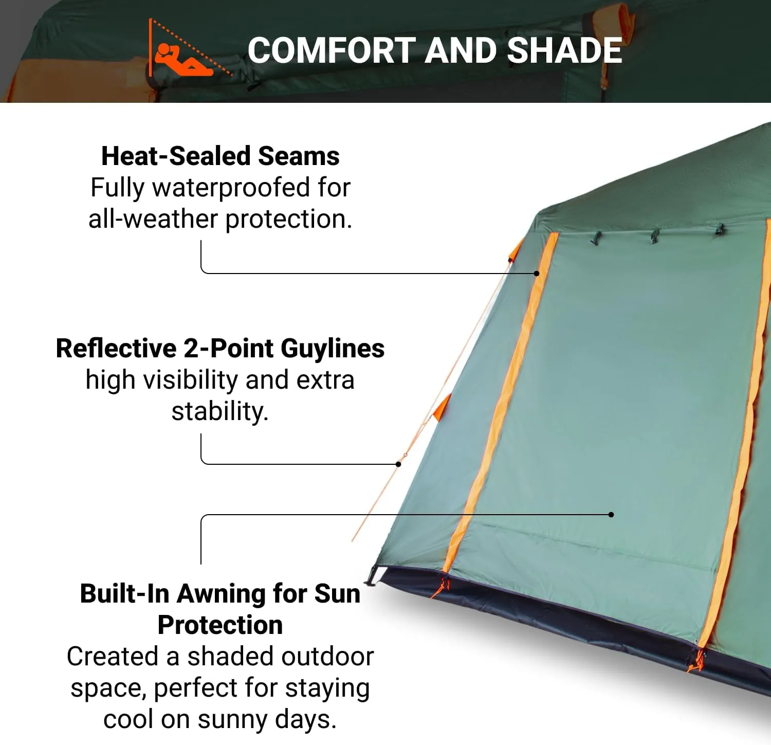 Crua Noir 6 Outdoor Camping Tent – 6 Person Tent for Camping with Blackout and Waterproof Features, Optional Insulated Inner Room and Flysheet Cover for Additional Weather Protection
