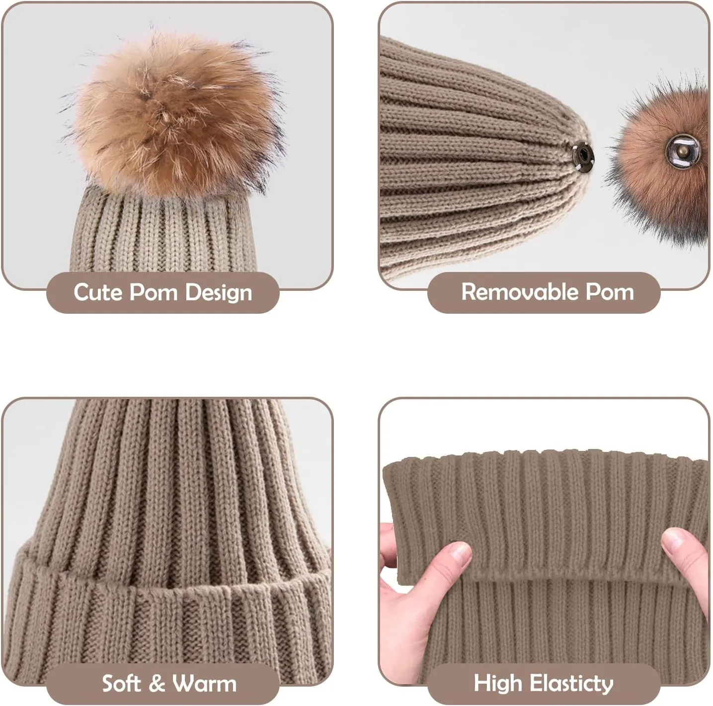 Custom Baby Beanies for Boys Girls, Personalized Winter Hats Knitted Caps for Toddlers Kids Men Women