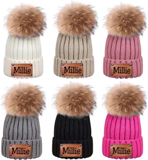 Custom Baby Beanies for Boys Girls, Personalized Winter Hats Knitted Caps for Toddlers Kids Men Women