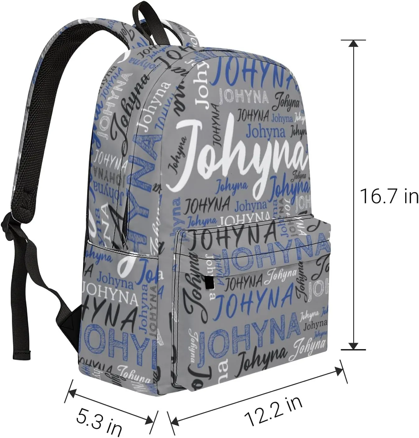 Custom Backpacks with Name for Boys Girls Teens, Personalized Name School Backpacks with Adjustable Shoulder Strap, Customized Casual Book Bag for School Work Travel Camping