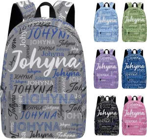 Custom Backpacks with Name for Boys Girls Teens, Personalized Name School Backpacks with Adjustable Shoulder Strap, Customized Casual Book Bag for School Work Travel Camping