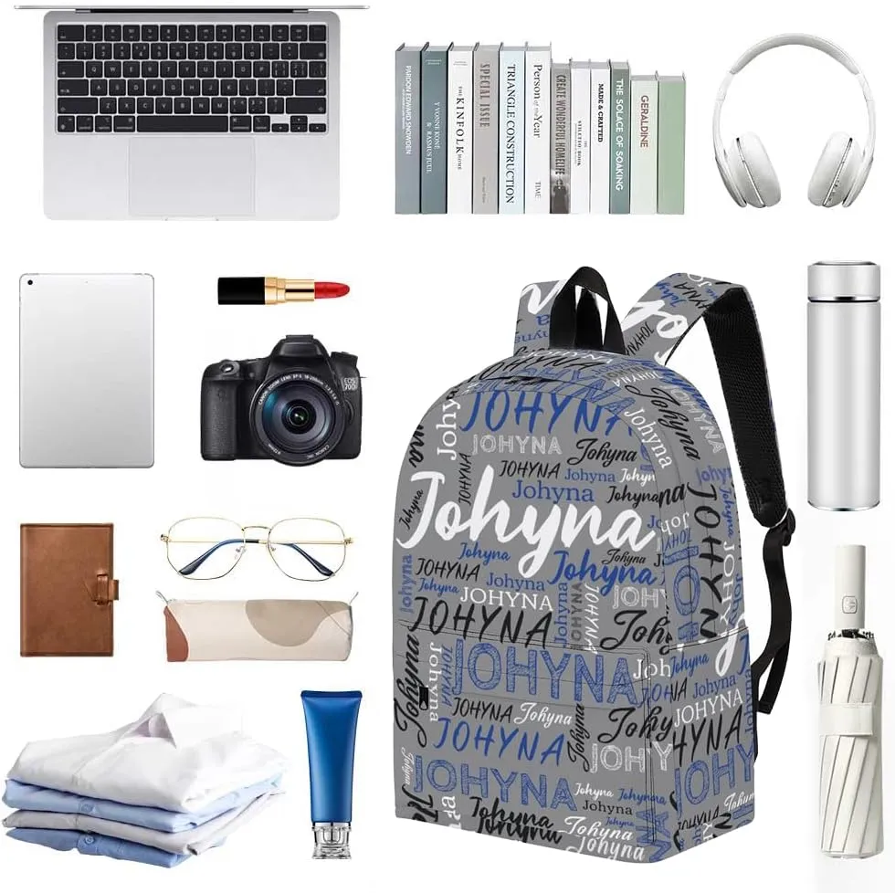 Custom Backpacks with Name for Boys Girls Teens, Personalized Name School Backpacks with Adjustable Shoulder Strap, Customized Casual Book Bag for School Work Travel Camping