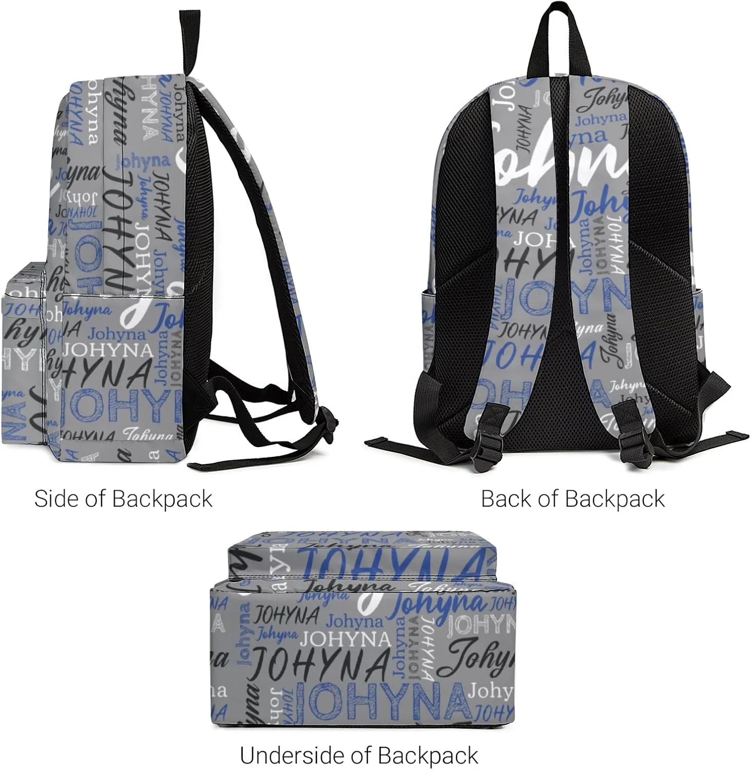Custom Backpacks with Name for Boys Girls Teens, Personalized Name School Backpacks with Adjustable Shoulder Strap, Customized Casual Book Bag for School Work Travel Camping