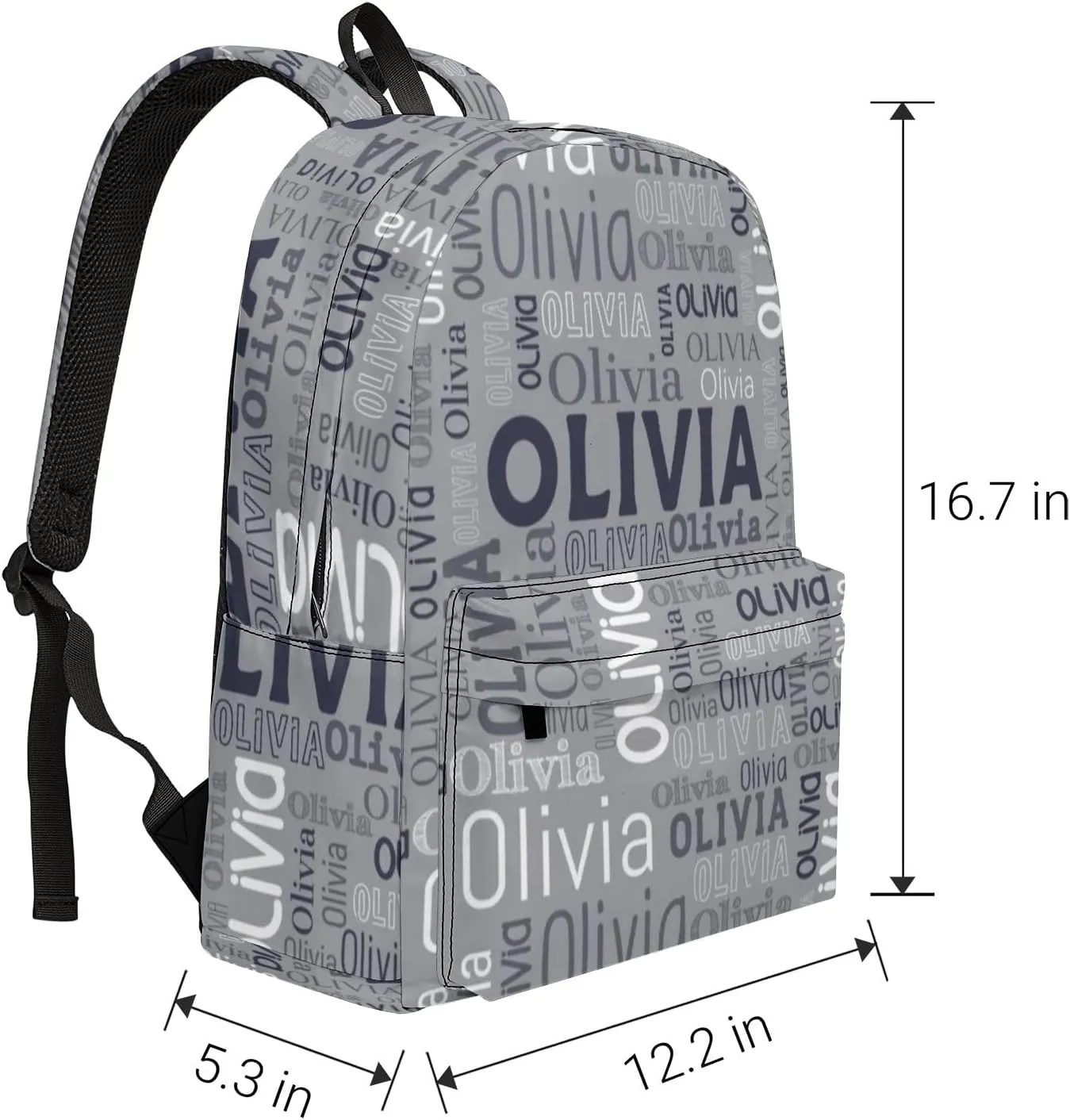 Custom Name Backpack, Personalized Schoolbag with Name for Boys Girls Kids, Customized Casual Backpack with Name Gifts for School Travel Picnic Camping Hiking