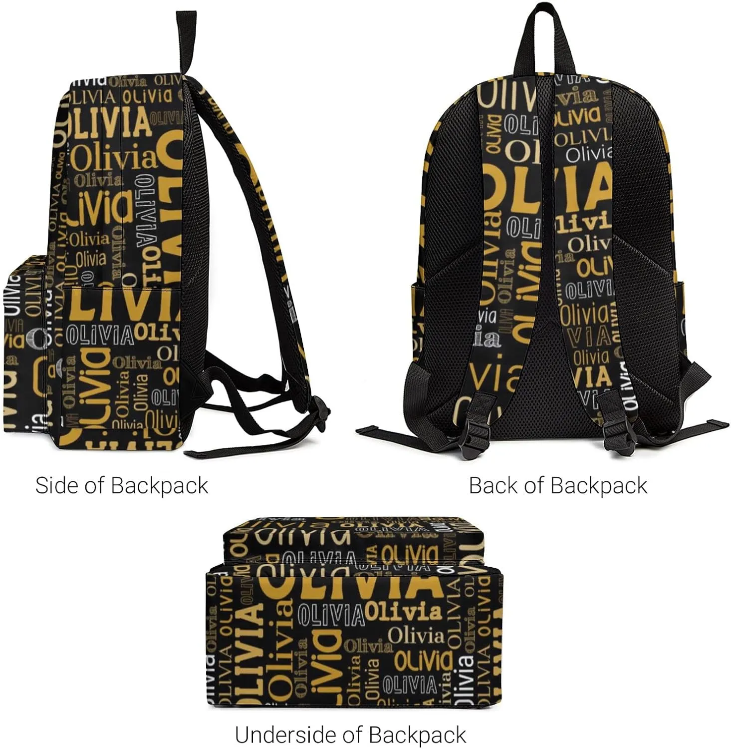 Custom Name Backpack, Personalized Schoolbag with Name for Boys Girls Kids, Customized Casual Backpack with Name Gifts for School Travel Picnic Camping Hiking