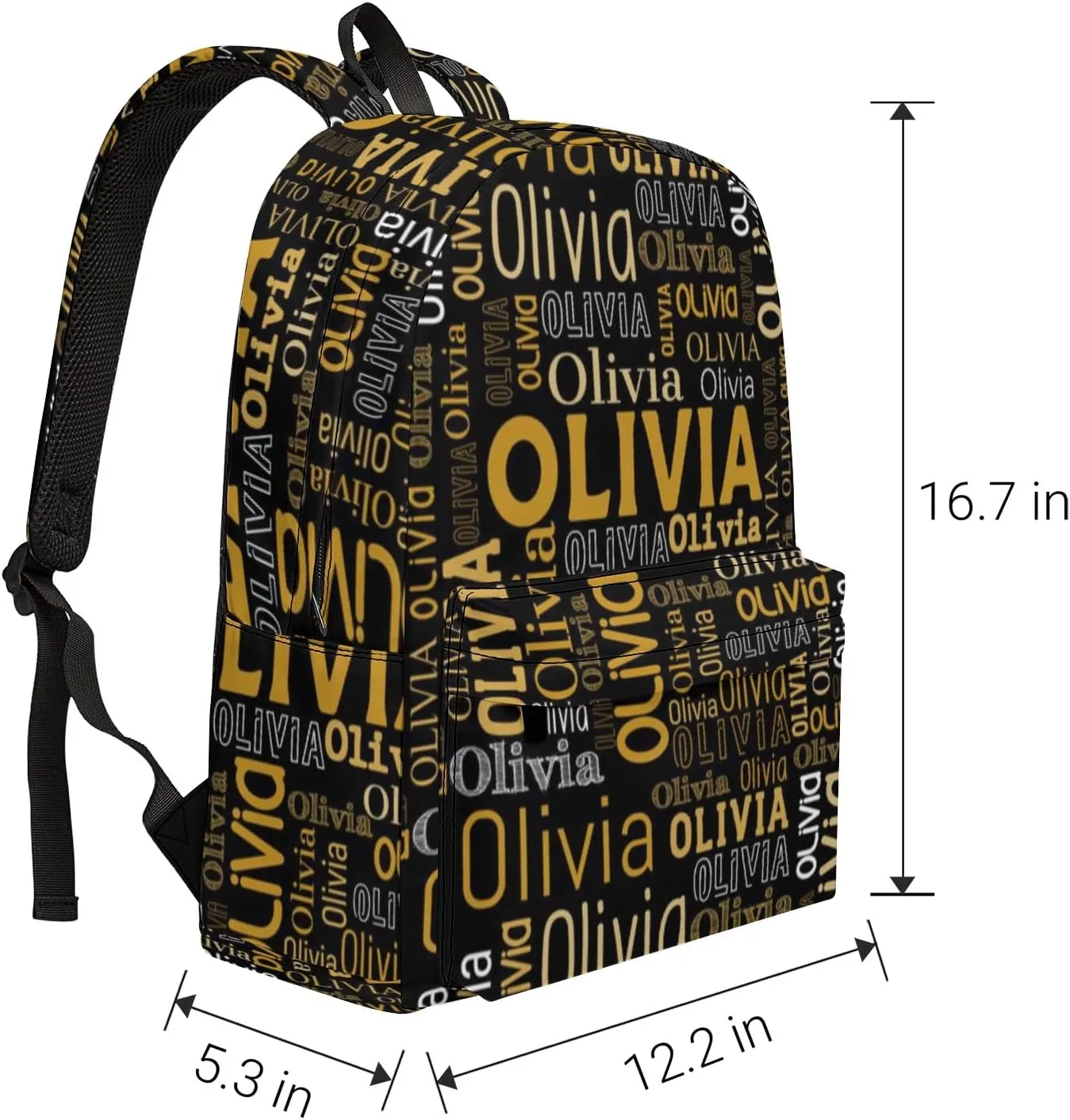 Custom Name Backpack, Personalized Schoolbag with Name for Boys Girls Kids, Customized Casual Backpack with Name Gifts for School Travel Picnic Camping Hiking