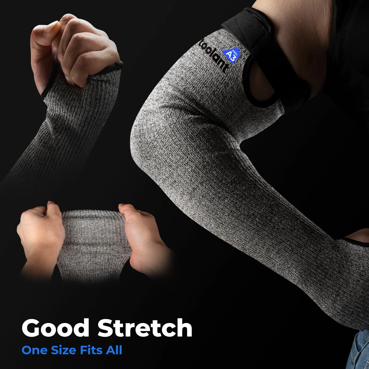 Cut Resistant Farmers Sleeves with Thumb Hole, Arm Protectors for Thin Skin and Bruising, for Gardening, Welding, Kitchen, Arm Guards for Biting, Pet Grooming, Grey, 1 Pair