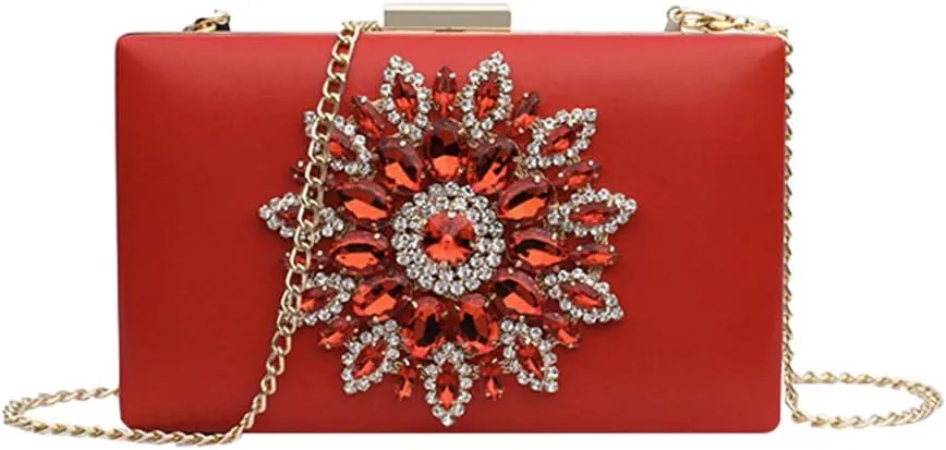 Cute Diamond Evening Clutch Purse Shoulder Bag Crossbody Handbag With Chain For Women