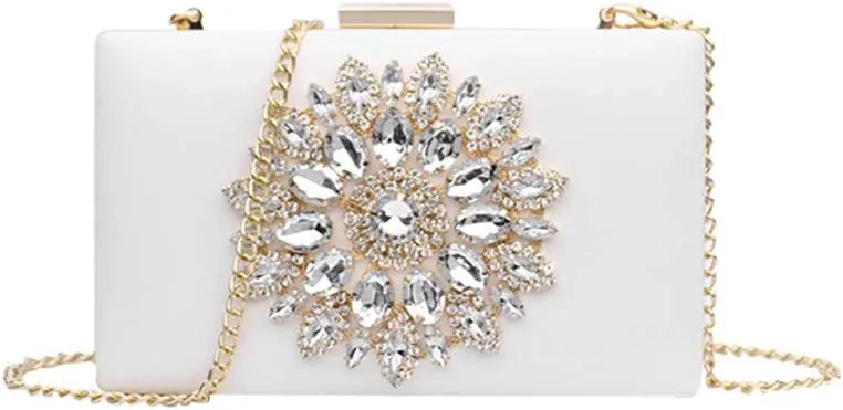 Cute Diamond Evening Clutch Purse Shoulder Bag Crossbody Handbag With Chain For Women