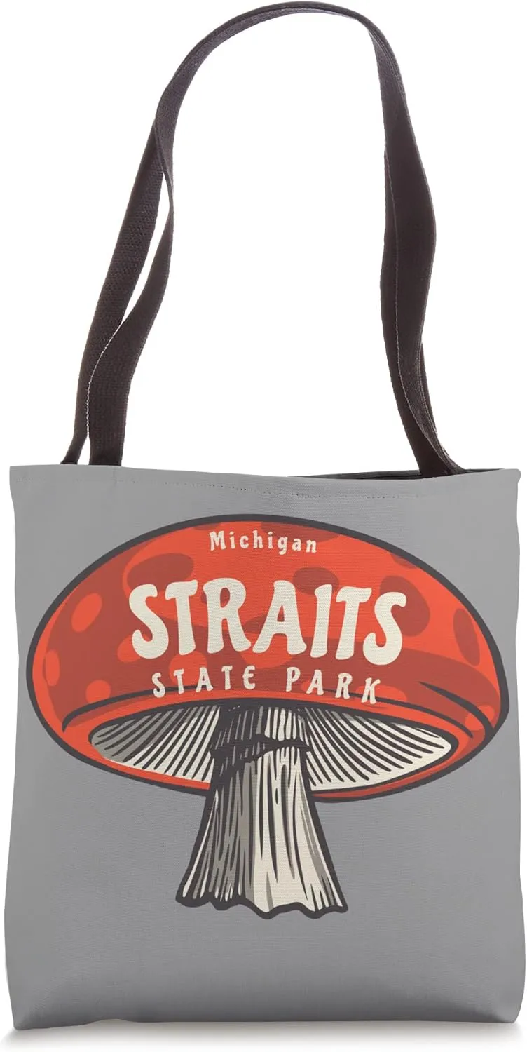 Cute Mushroom Straits State Park Michigan Mycology Tote Bag