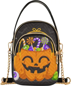 Cute Pumpkin Quilted Shoulder Handbag for Girls Stylish Crossbody Handbags with Detachable Leather Chain Shoulder Strap