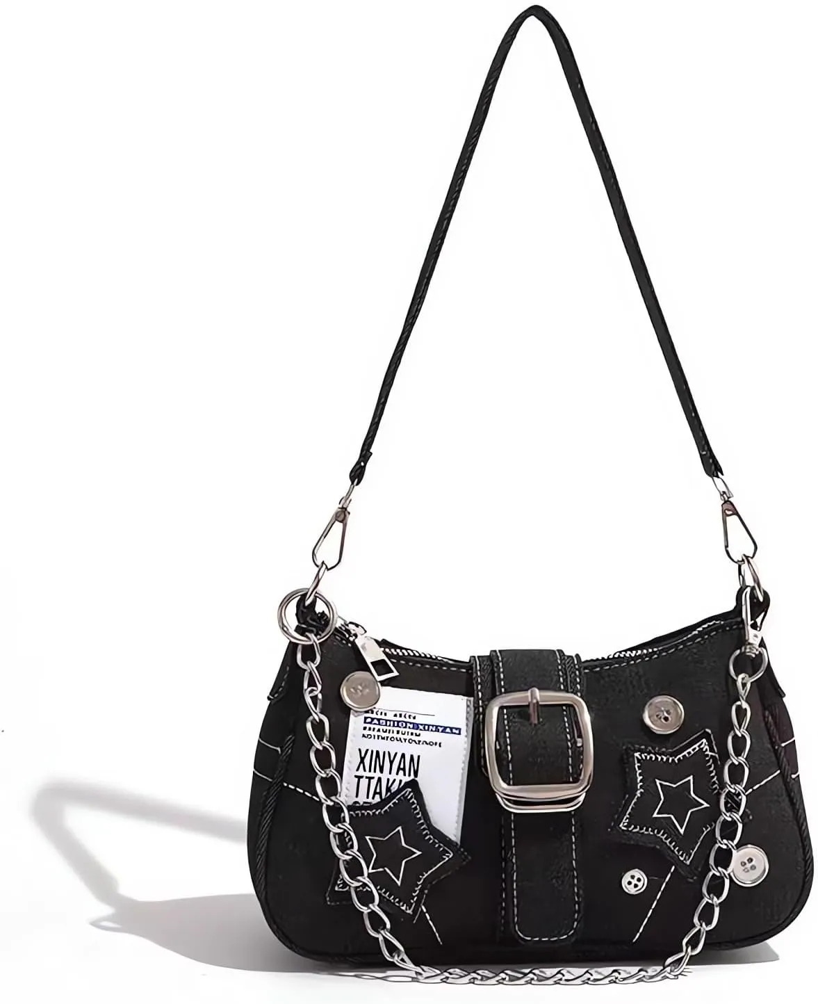 Cute Y2k Purse, Black y2k Shoulder Bag Crossbody Purse, Y2Ks Accessories Goth Punk Style Bag for Women Girl