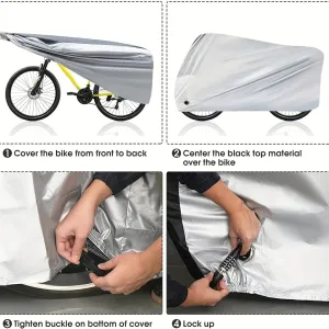 Cycle Cover - Winter-Ready Bike Cover - Ice/Snow Resistant Oxford Fabric - Sunproof Rain Protection - Windproof Anti-Dust Cover for Camping/Commuting Bikes,S
