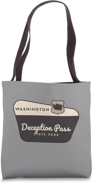 Deception Pass State Park Washington Welcome Sign Souvenir Tote Bag