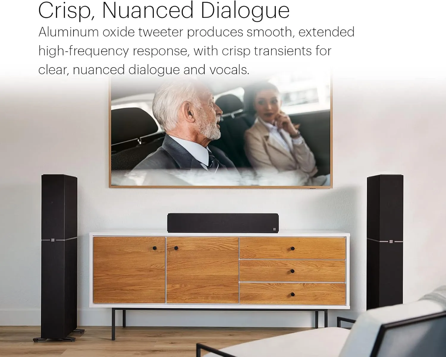 Definitive Technology Dymension DM20 Slim Center Channel Speaker, 5-Driver Array - (4) 4" Midrange Woofers & (1) 1" Tweeter, for Dymension Series Home Speakers, Immersive Home Theater Audio, Black