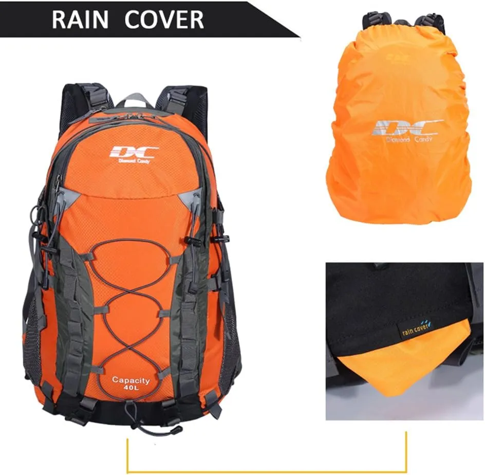 Diamond Candy Waterproof Hiking Backpack for Men and Women, Lightweight Day Pack for Travel Camping