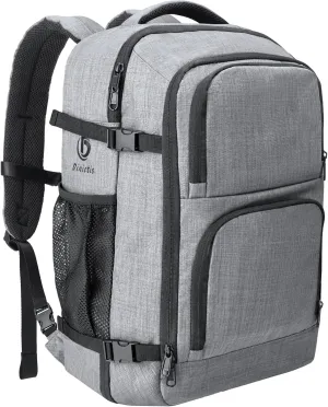 Dinictis 40L Travel Backpack Carry on Flight Approved, Backpack Suitcase for Travel, Personal Item Travel Bag fits 17 inch Laptop- Grey
