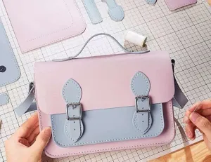 DIY Purse Bag Satchel Making Kit Cambridge Sewing Pattern Wallet PU Leather Material Craft Tool Set Handmade Handbag Shoulder Bag pdf Sew Knit Stitch Woman Girl Birthday Holiday Day Gift