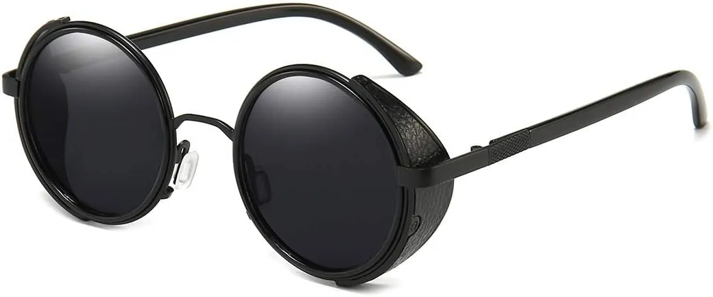 Dollger Steampunk Vintage Retro Round Sunglasses Metal Circle Frame