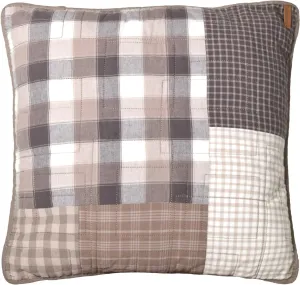 Donna Sharp Contemporary Decorative Throw Pillow with Smoky Square (Patchwork) Design and Easy-to-Remove Zip Closure - Square Pillows for Couch, Sofa, Beds and Chairs - 18" x 18"