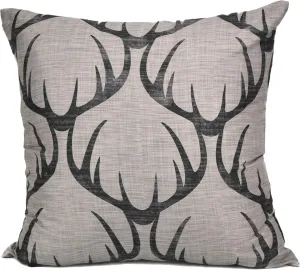 Donna Sharp Decorative Throw Pillow with Timber (Antler) Design and Easy-to-Remove Zip Closure - Sqaure Pillows for Couch, Sofa, Beds and Chairs - 18" x 18"