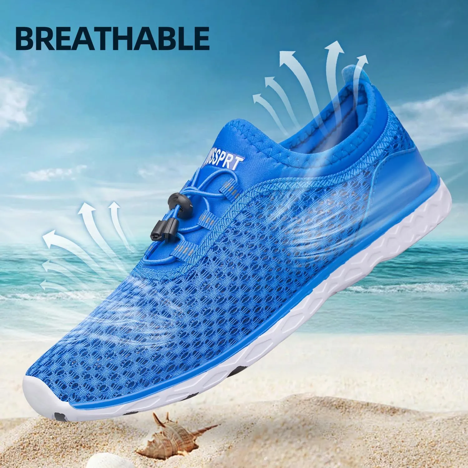 DOUSSPRT Men's Water Shoes Quick Drying Sports Aqua Shoes