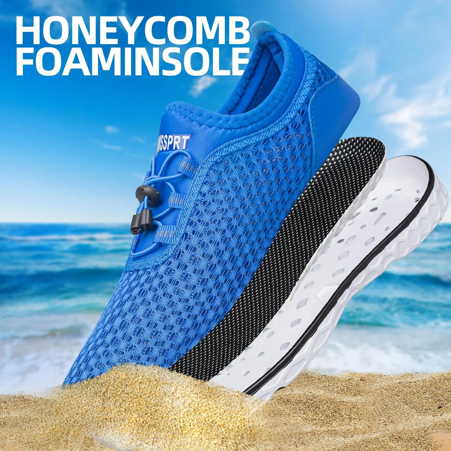 DOUSSPRT Men's Water Shoes Quick Drying Sports Aqua Shoes