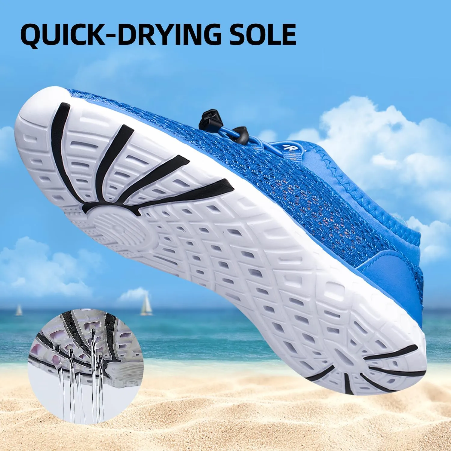DOUSSPRT Men's Water Shoes Quick Drying Sports Aqua Shoes