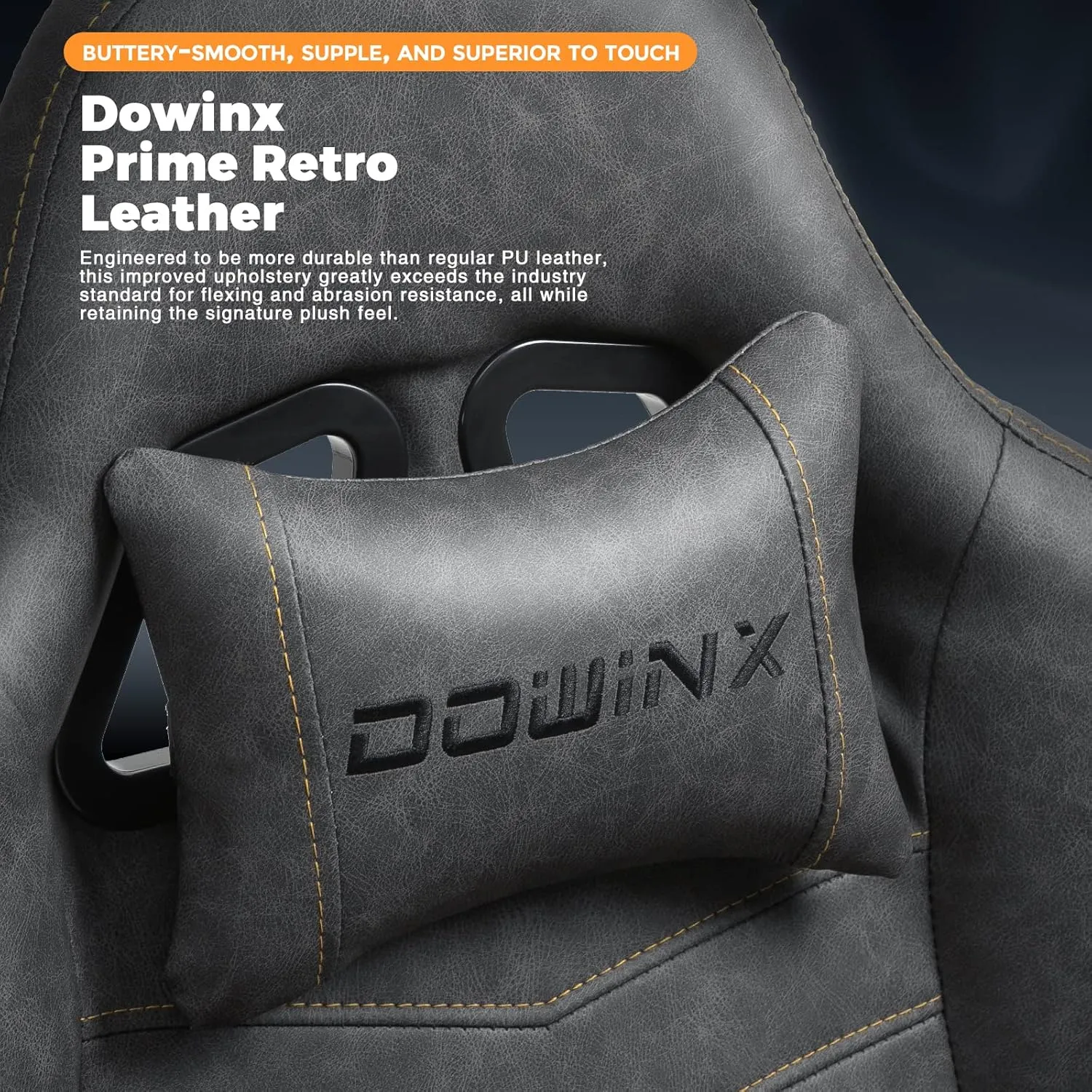 Dowinx Gaming Chair Big and Tall, Ergonomic Game Chair for Adults with Footrest and Massage Lumbar Support, High Back Computer Gamer Chair PU Leather, 350Lbs, for Office, Home, Grey