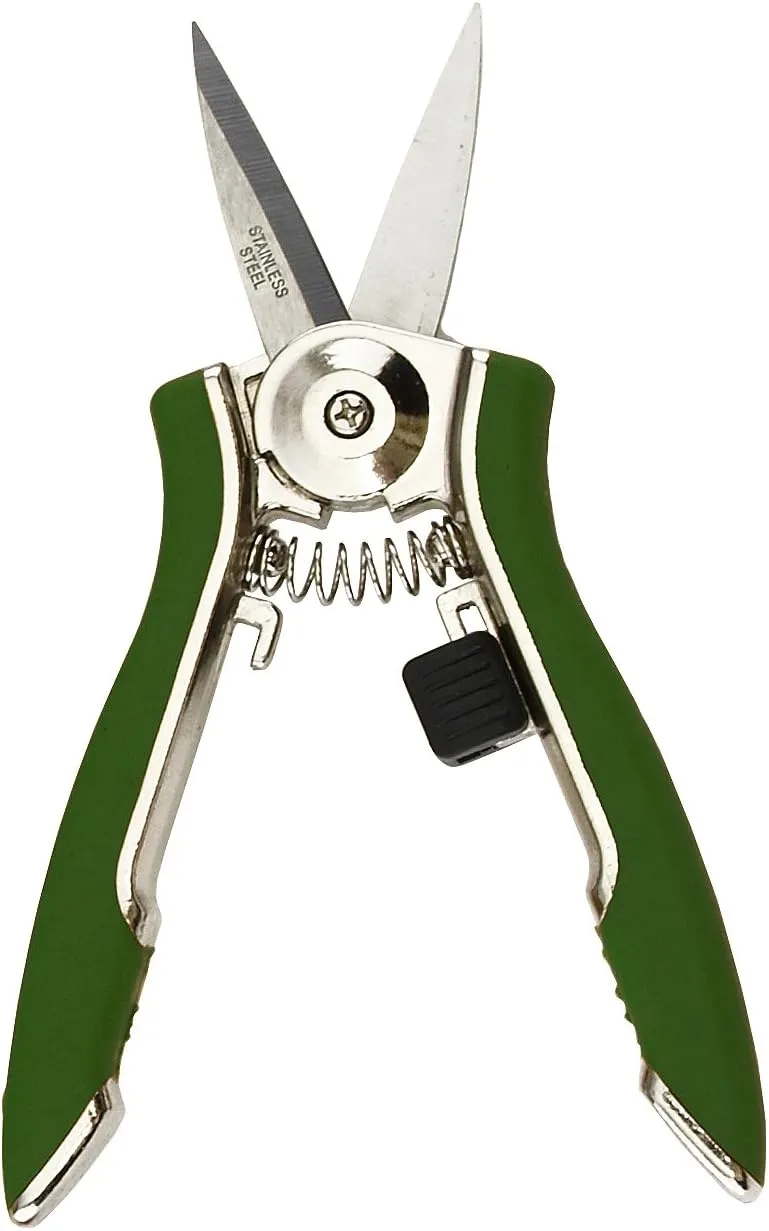 Dramm ColorPoint Stainless Steel Compact Garden Pruning Shears, Hand Pruner, Garden Clippers, with Heavy Duty Blade and Easy grip Handle, Green