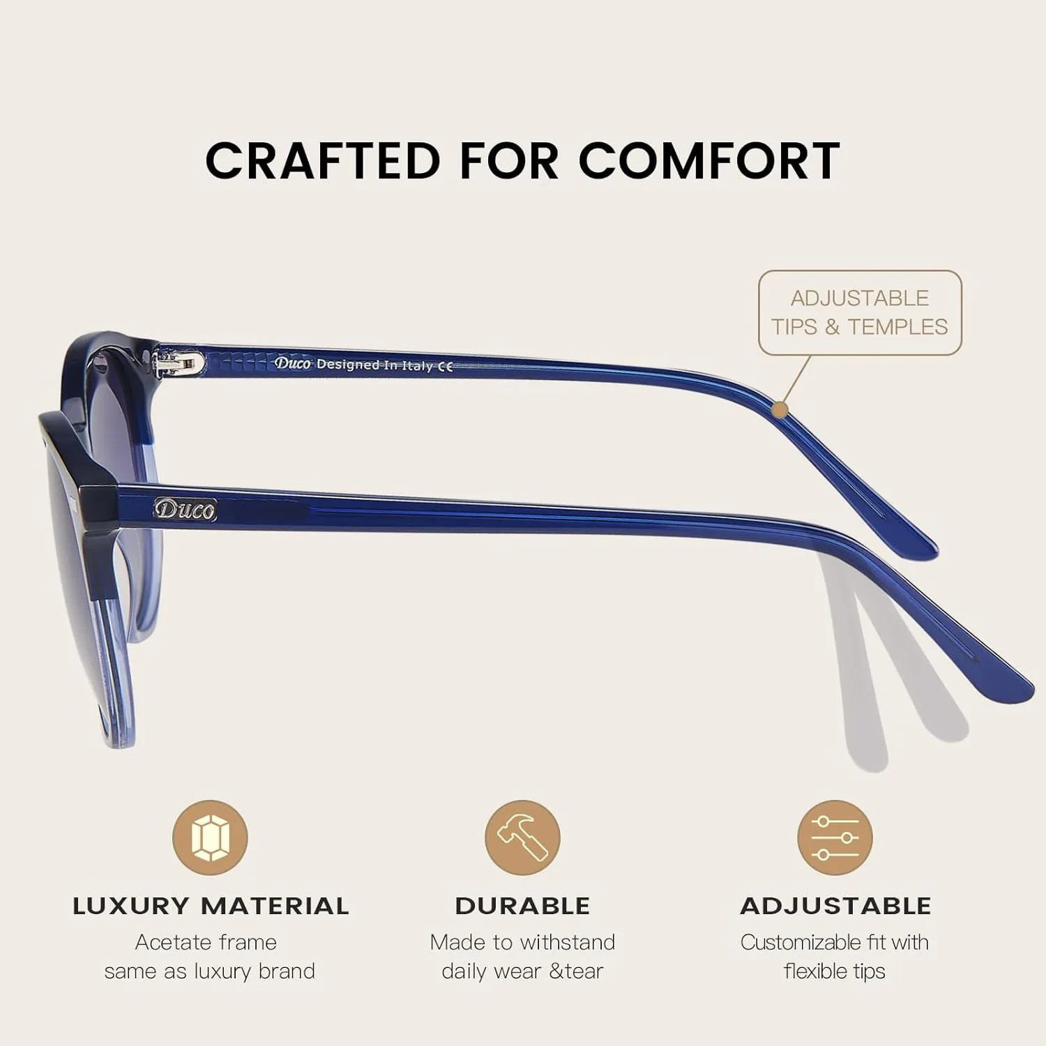DUCO Polarized Sunglasses for Women Retro Round Women's Sunglasses Classic Vintage UV400 Shades DC1230