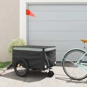 Durable Bike Trailer for Easy Transportation, 99.2 lb Load Capacity, Convenient Safety Flag Included, Black and Gray