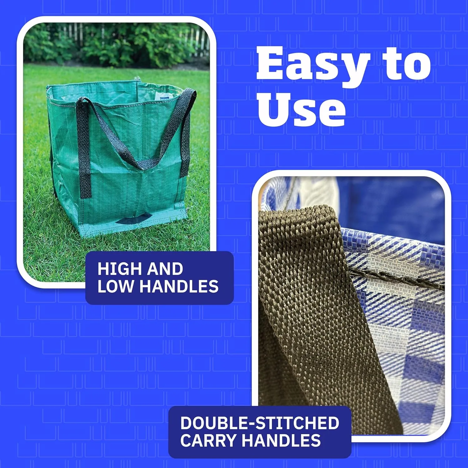 DURASACK Heavy Duty Storage Tote Bag 22-Gallon Rugged Woven Polypropylene Moving Bag, Reusable Self-Standing Design, Holds up to 500 Pounds, Single, Blue, 16 x 16 x 19 inches