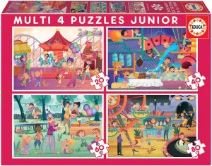 Educa - Multi 4 in 1 Junior (20-40-60-80) -Amusement Park and Children's Party, 18601,