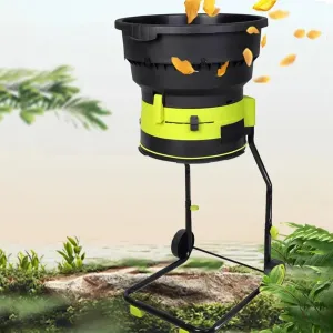 Electric Leaf Crusher Garden Shredder, 2500w bladeless Compost Shredder with Wheeled Leaf Crusher, Leaf rake, Storage Bag, 8000rpm Shredder (50m)