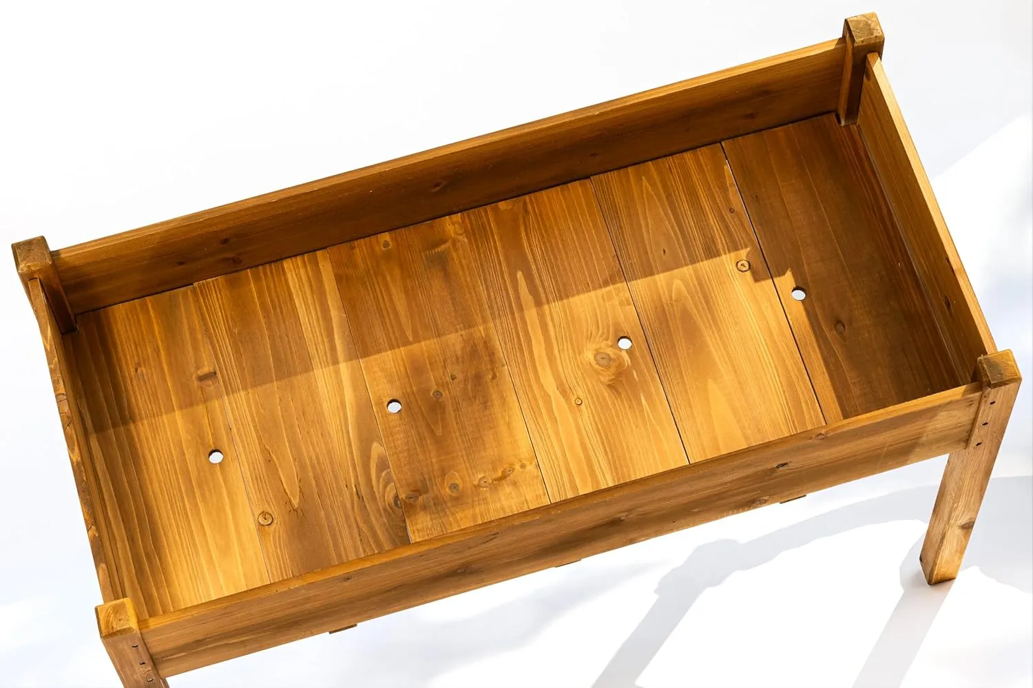 Elevated Wooden Raised Garden Bed – 49.5" L x 23.5" W x 30" H Large Fir Planter Box with Drainage Holes & Non-Woven Bag, FSC Wood for Outdoor & Indoor Gardening