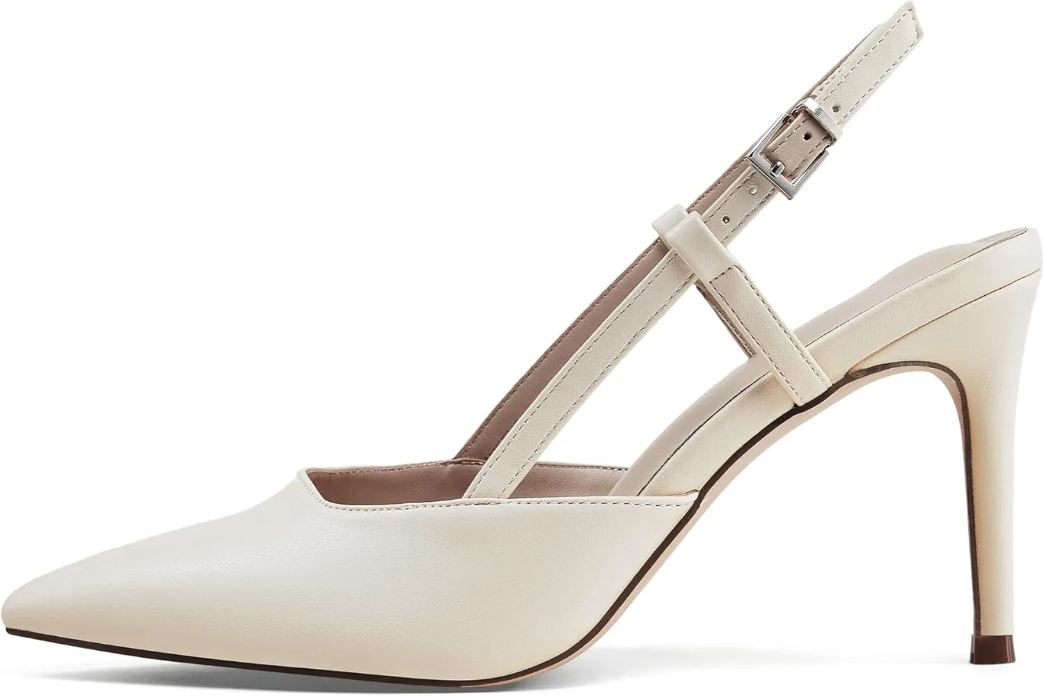 Elisabet Tang Women's Closed Toe Slingback Pointed Toe Stiletto Heel Pump Dress Shoes Buckle Strap Party Pumps Sexy