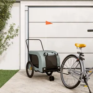 Enhances Pet Travel Comfort with Sturdy Bike Trailer, Zippered Entrances and Reflective Safety Features, Gray and Black