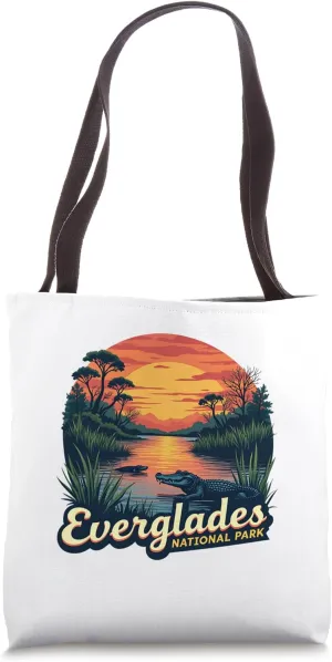 Everglades National Park Retro Wildlife Sunset Design Tote Bag