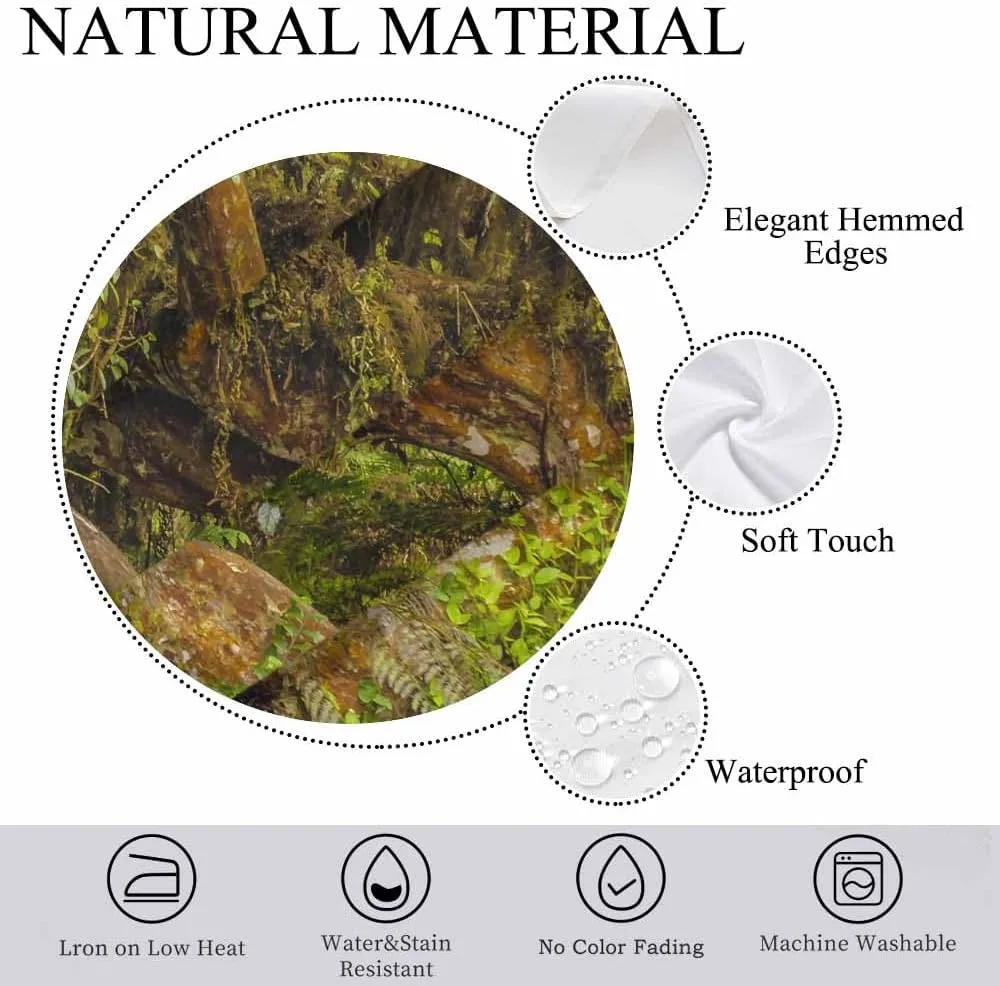 Exotic Big Tree Natural Rectangle Tablecloth Green Jungle Tropical Landscape Polyester Table Cloths for Dining Kitchen Outdoor Picnic Camping Party Wedding Event,Washable 52 x 70 Inch