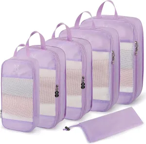 Expandable Compression Packing Cubes for Suitcases,6 Set Lightweight Compressible Travel Packing Organizer for Carry on Suitcase,Organizer Bags Set as Travel Essentials for Women