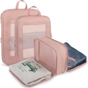 Expandable Double-Sided Compression Packing Cube，3 Set Lightweight Double Deck Organizer Bag Carry on Luggage Backpack Suitcases，Women Travel Accessories for Separate Clean and Dirty Clothes