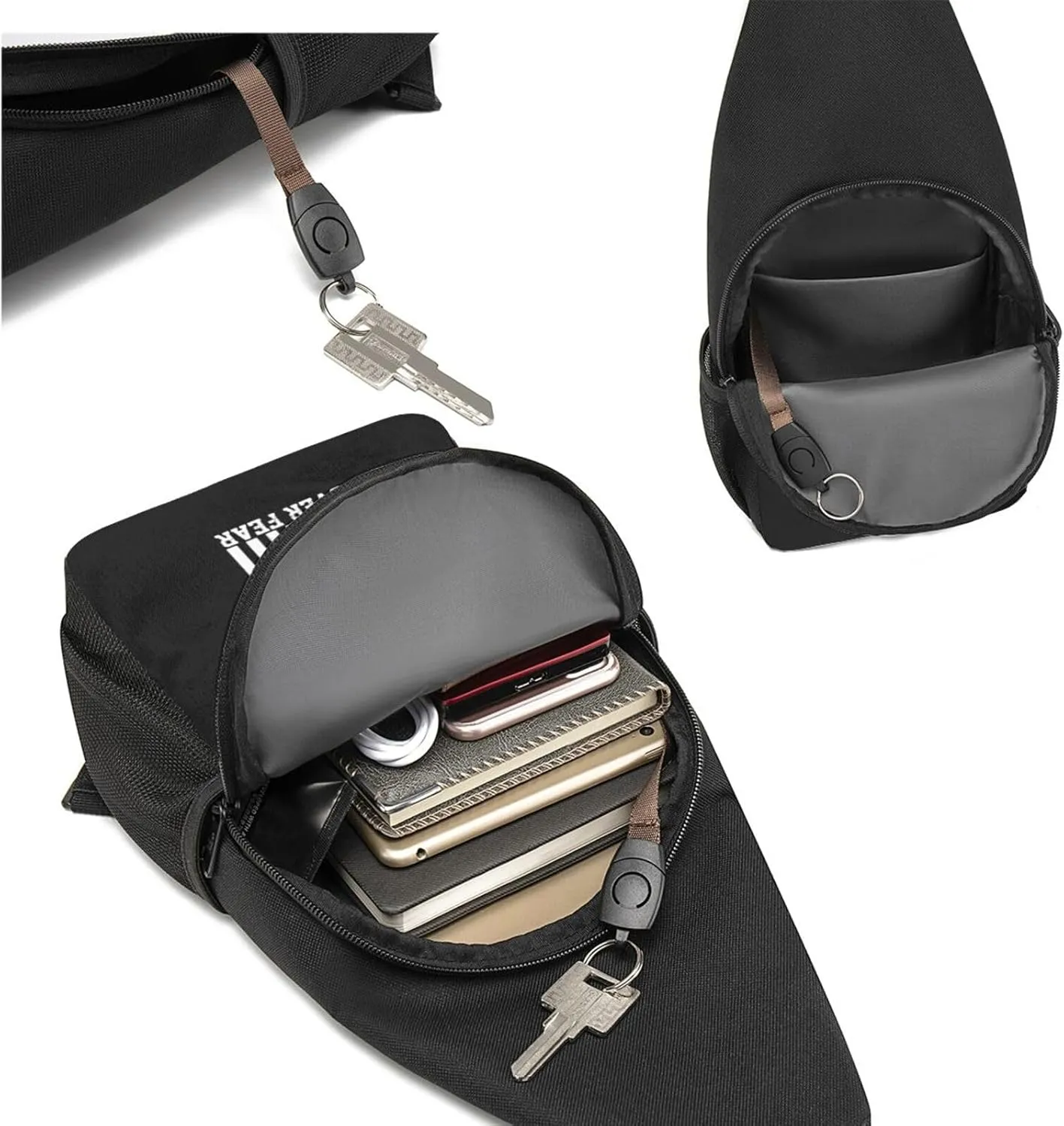 Faith Over Fear Patriotic Faithful Christian Unisex Chest Bag Lightweight Crossbody Shoulder Bag Travel Pocket