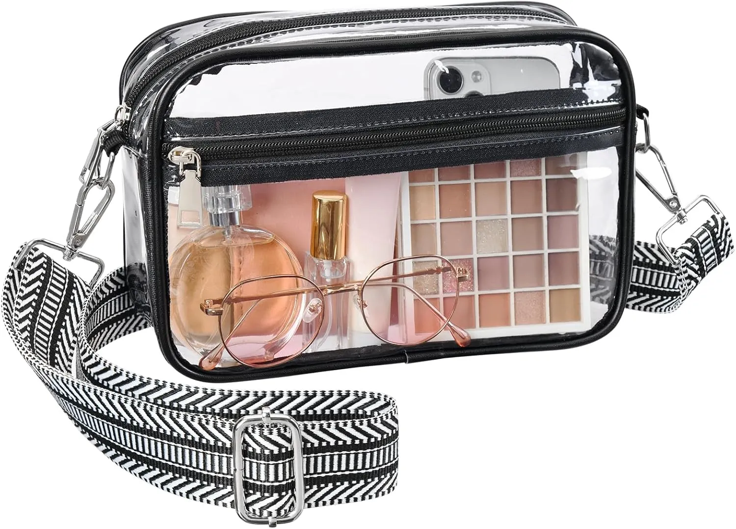 FANGSUN Clear Crossbody Bag Stadium Approved, Clear Purse for Women